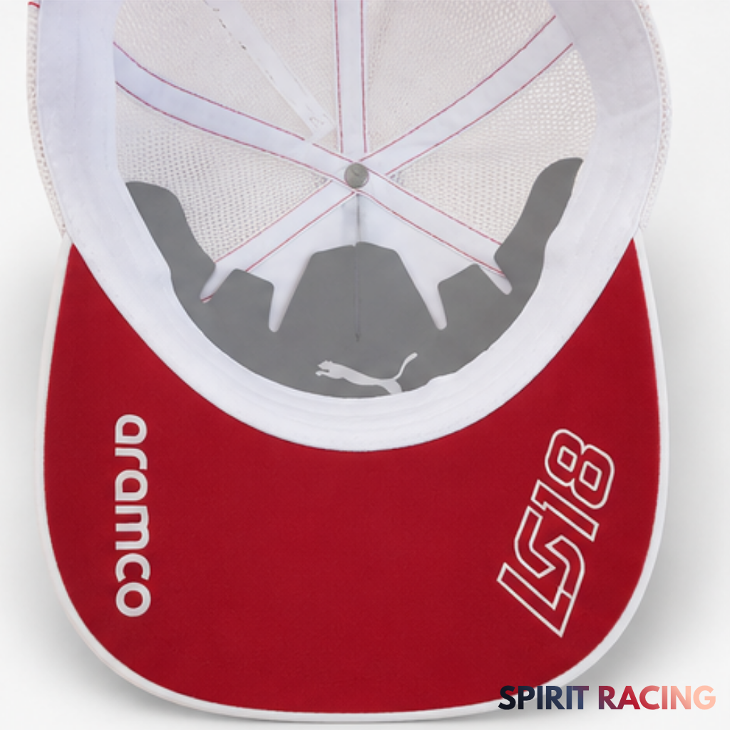 Gorra Aston Martin Fórmula 1 Team–Edición Lance Stroll #18 2026 White/Red
